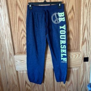 Justice Navy “Be Yourself” Sweatpants